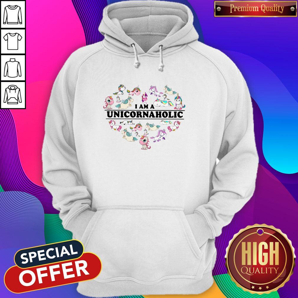 Unicorn Heart I Am Unicornaholic Shirt - Image 3