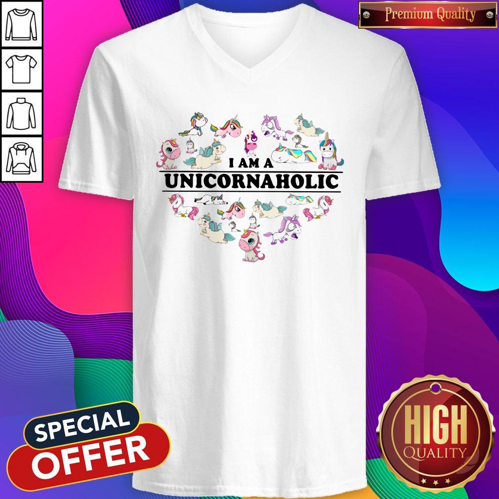 Unicorn Heart I Am Unicornaholic Shirt - Image 2