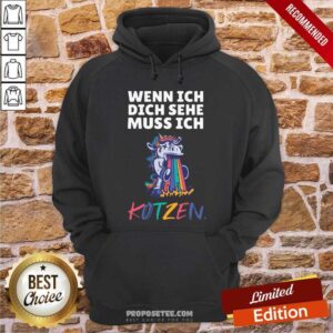 Alternative view of Unicorn Wenn Ich Dich Sehe Muss Ich Kotzen Shirt