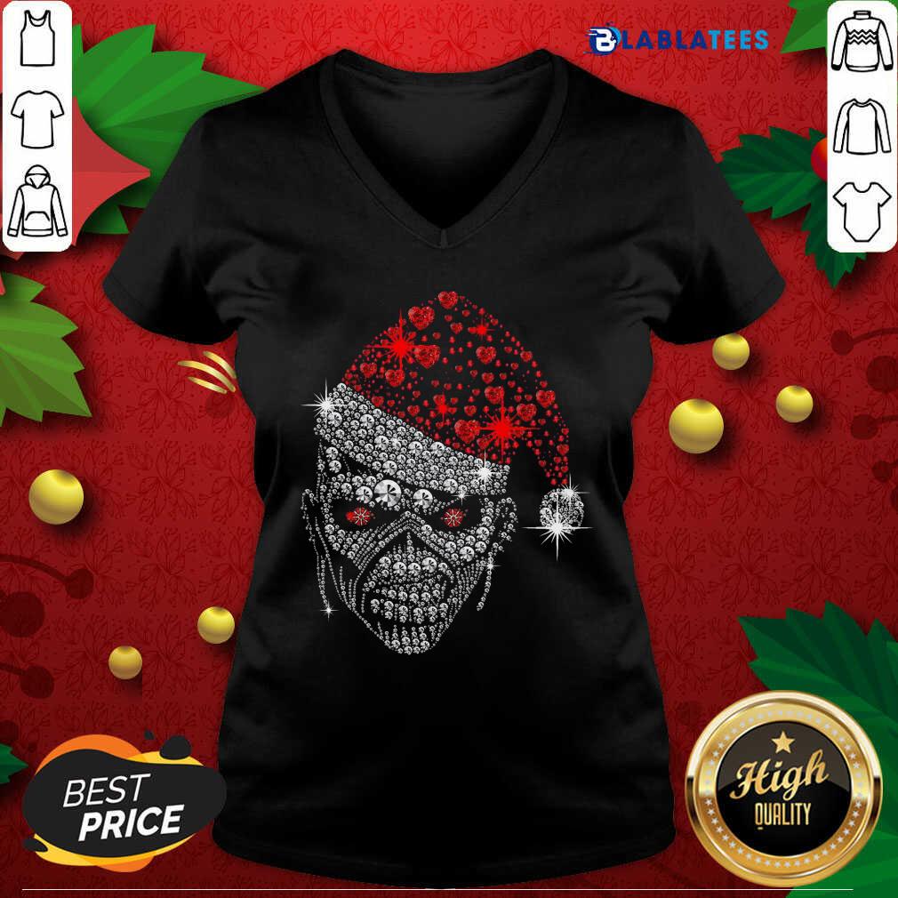Funny Santa Skull Diamond Christmas Shirt - Image 3