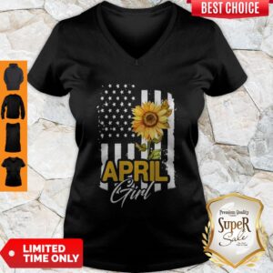 Alternative view of Premium American Flag Sunflowers April Girl Shirt