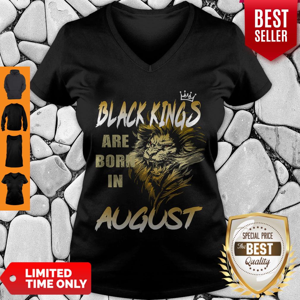 Funny Lion Black Kings Are Born In August T-Shirt - Image 4
