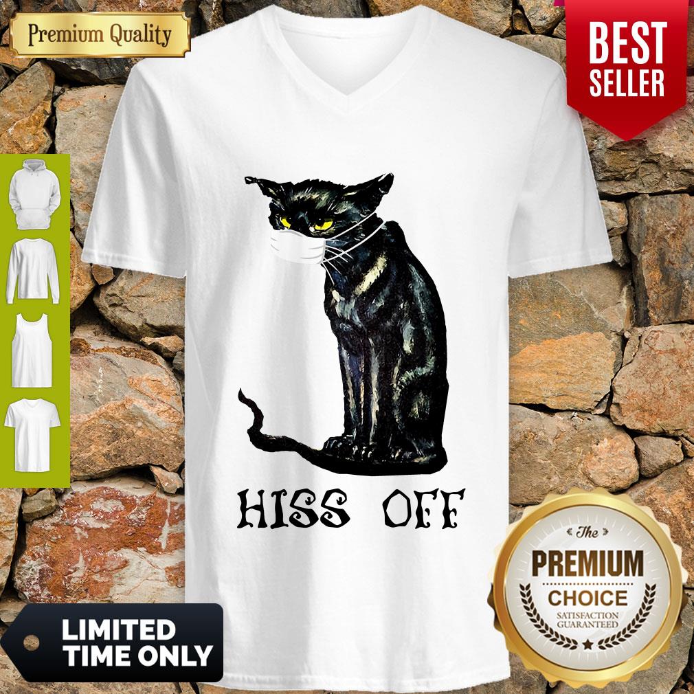 Premium Black Cat Covid Hiss Off Shirt - Image 4