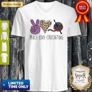 Alternative view of Original Peace Love Crocheting Leopard Shirt