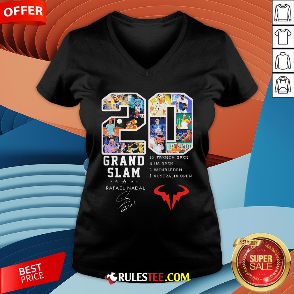 20 Grand Slam Rafael Nadal 13 French Open 4 Us Open 2 Wimbledon 1 Australia Open Shirt - Image 4
