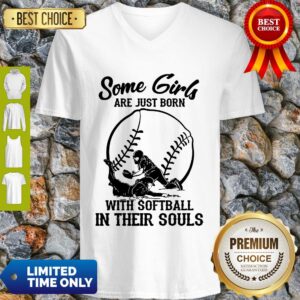 Alternative view of Premium Some Girls Are Just Born With Softball In Their Souls Shirt