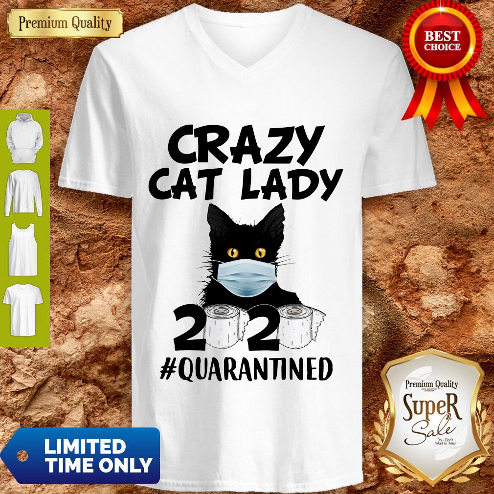 Official Crazy Cat Lady 2020 #Quarantined Shirt - Image 4
