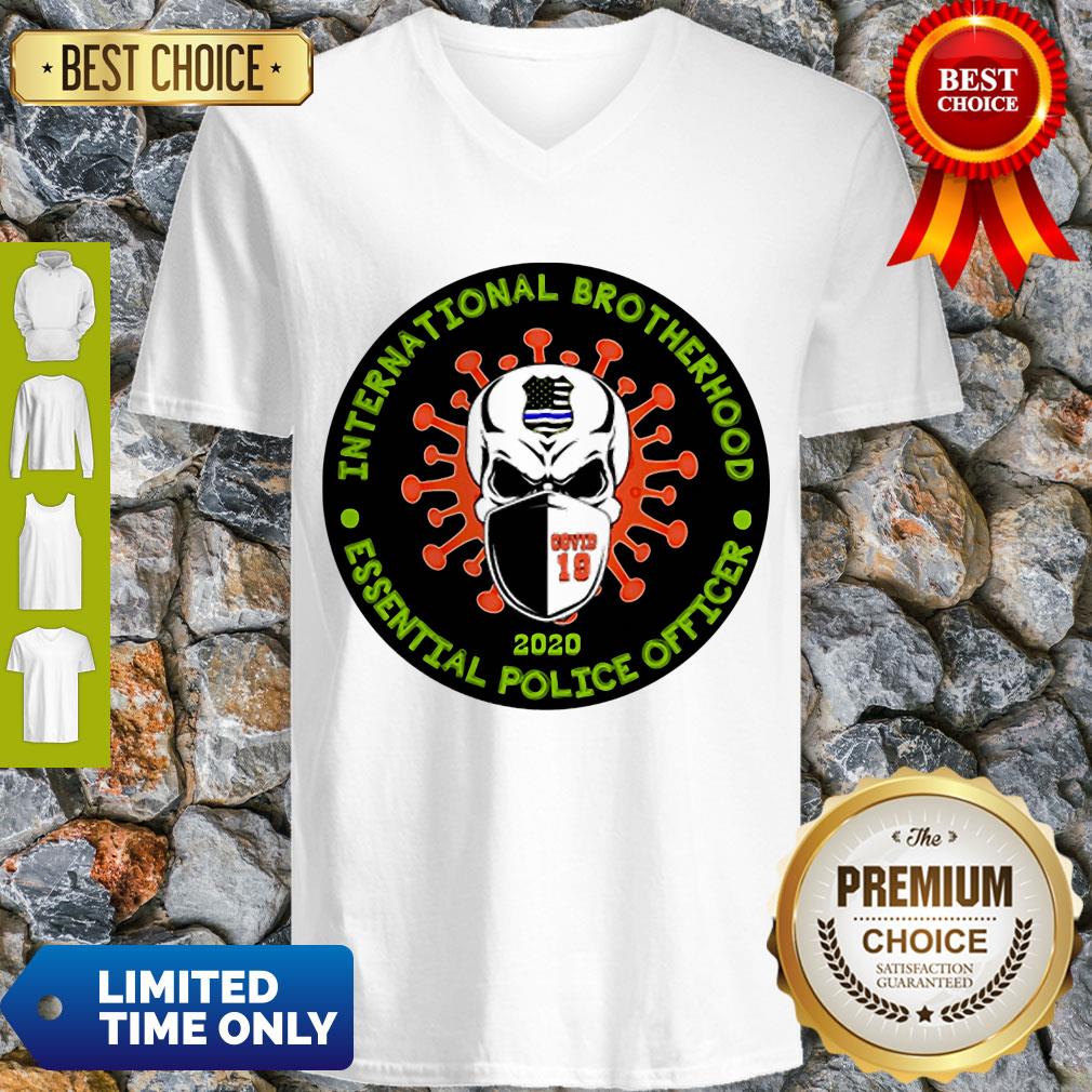 Skull International Brotherhood Essential Police Officer Covid-19 Shirt - Image 3