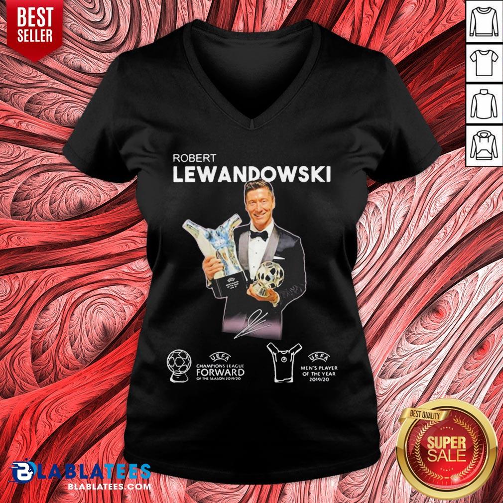 Original Robert Lewandowski Golden Ball UEFA Champions 2019 2020 Signature Shirt - Image 3