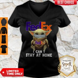 Alternative view of Pretty Baby Yoda Face Mask Hug FedEx I Can’t Stay At Home Shirt
