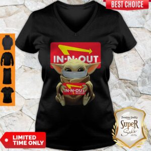 Alternative view of Original Baby Yoda Face Mask Hug In N Out Burger Shirt