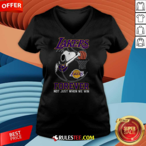 Alternative view of Los Angeles Lakers Snoopy Basketball Fan Forever Not Just When We Win Love T-Shirt
