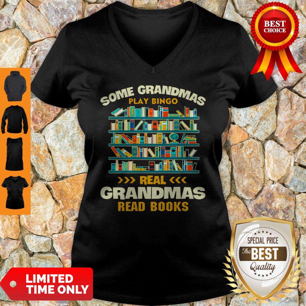 Some Grandmas Play Bingo Real Grandmas Read Books Shirt - Image 3