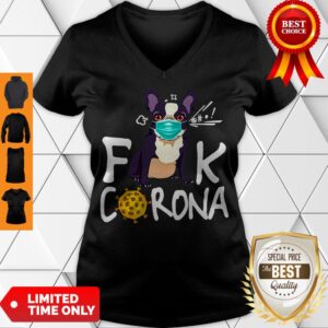 Alternative view of Premium French Bulldog Face Mask Fuck Corona Shirt