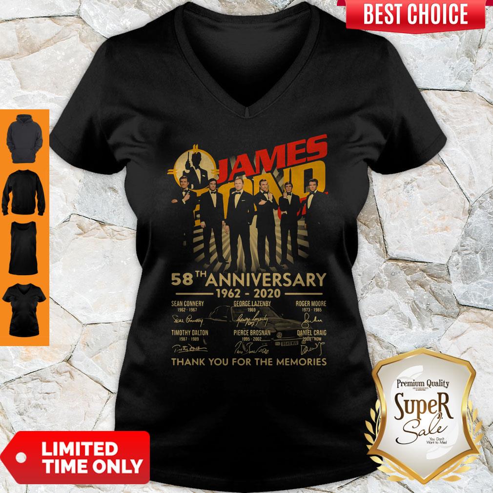 James Bond 007 58th Anniversary 1962-2020 Thank You For The Memories Signatures Shirt - Image 3
