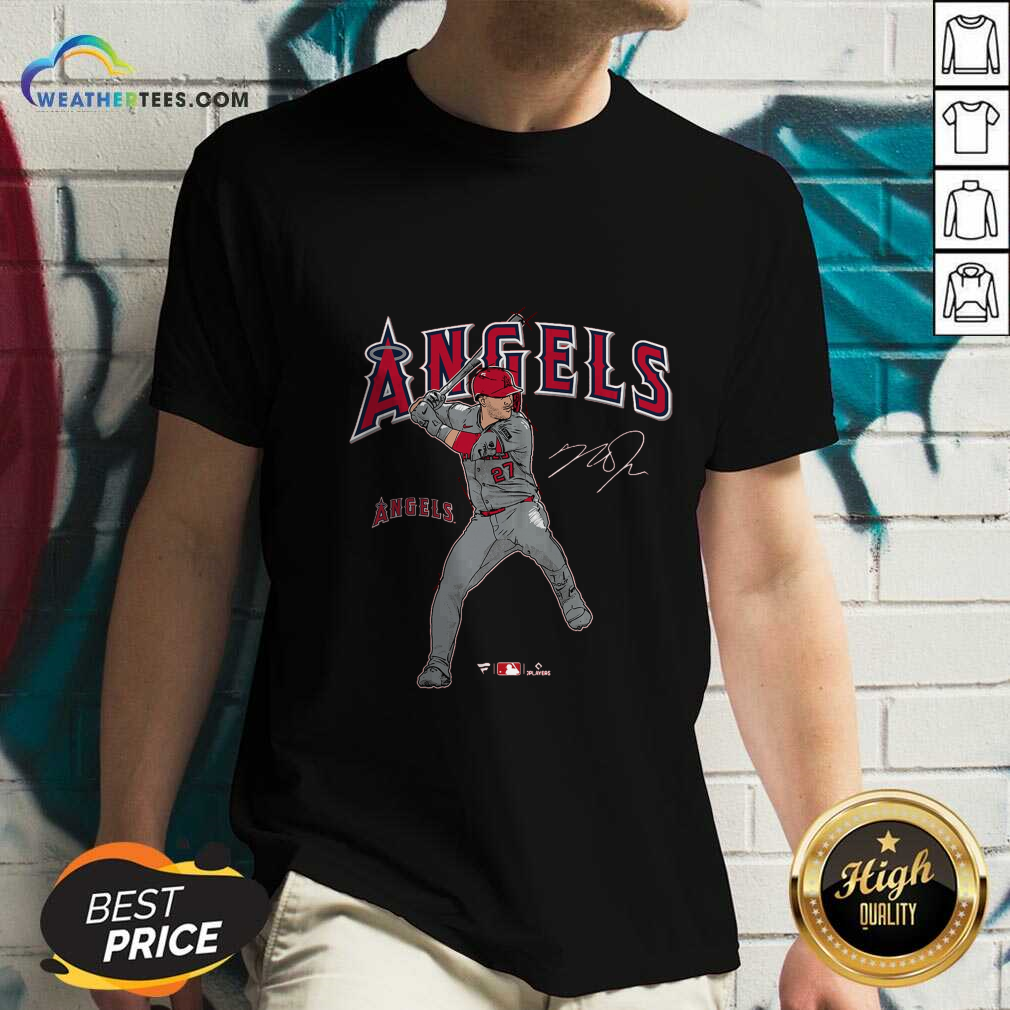 Branded Mike Trout Red Los Angeles Angels Player Swing T-Shirt - Image 3