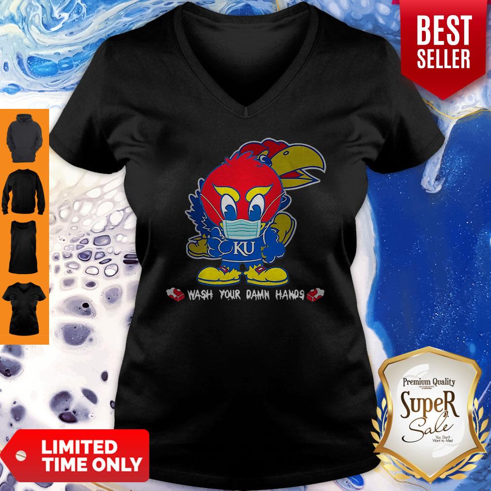 Kansas Jayhawks Wash Your Damn Hands Coronavirus Shirt - Image 3