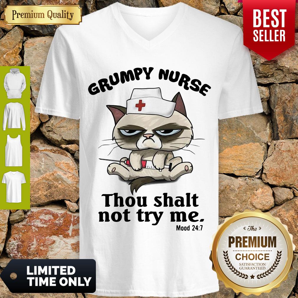 Top Grumpy Nurse Thou Shalt Not Try Me Mood 24 7 Shirt - Image 3