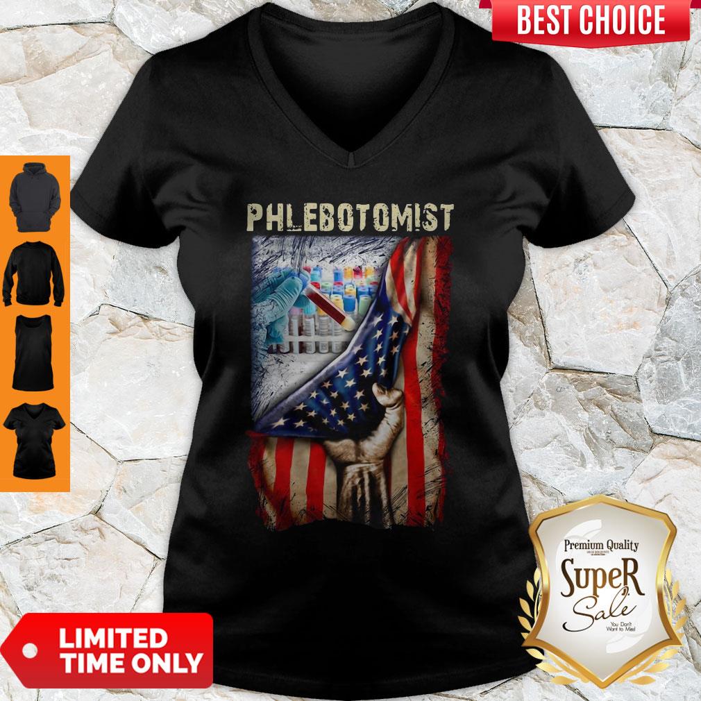 Good American Flag Vaccine Phlebotomist Shirt - Image 3