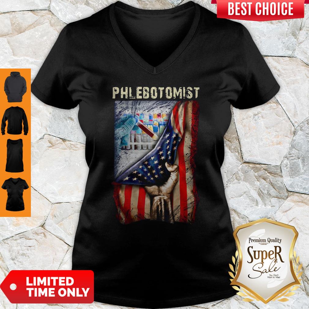 American Flag Vaccine Phlebotomist Shirt - Image 3