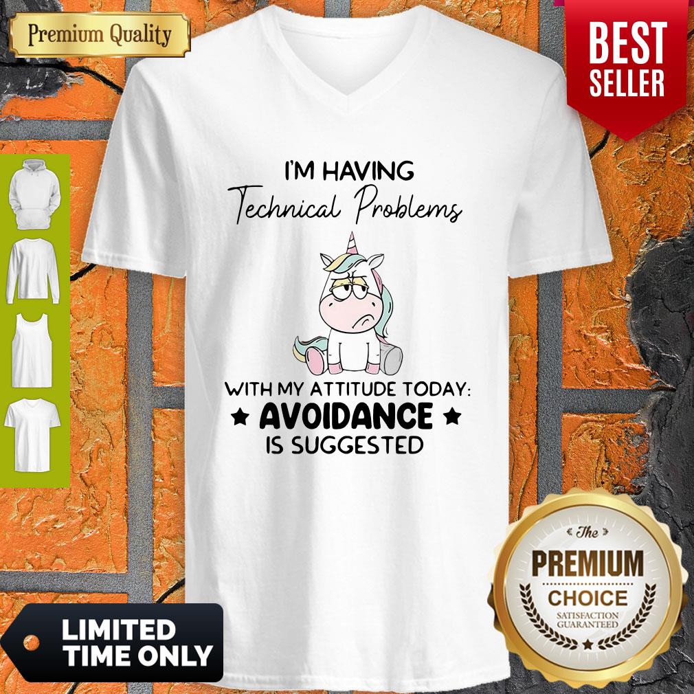 Funny Unicorn I'm Having Technical Problems With My Attitude Today Avoidance Shirt - Image 3