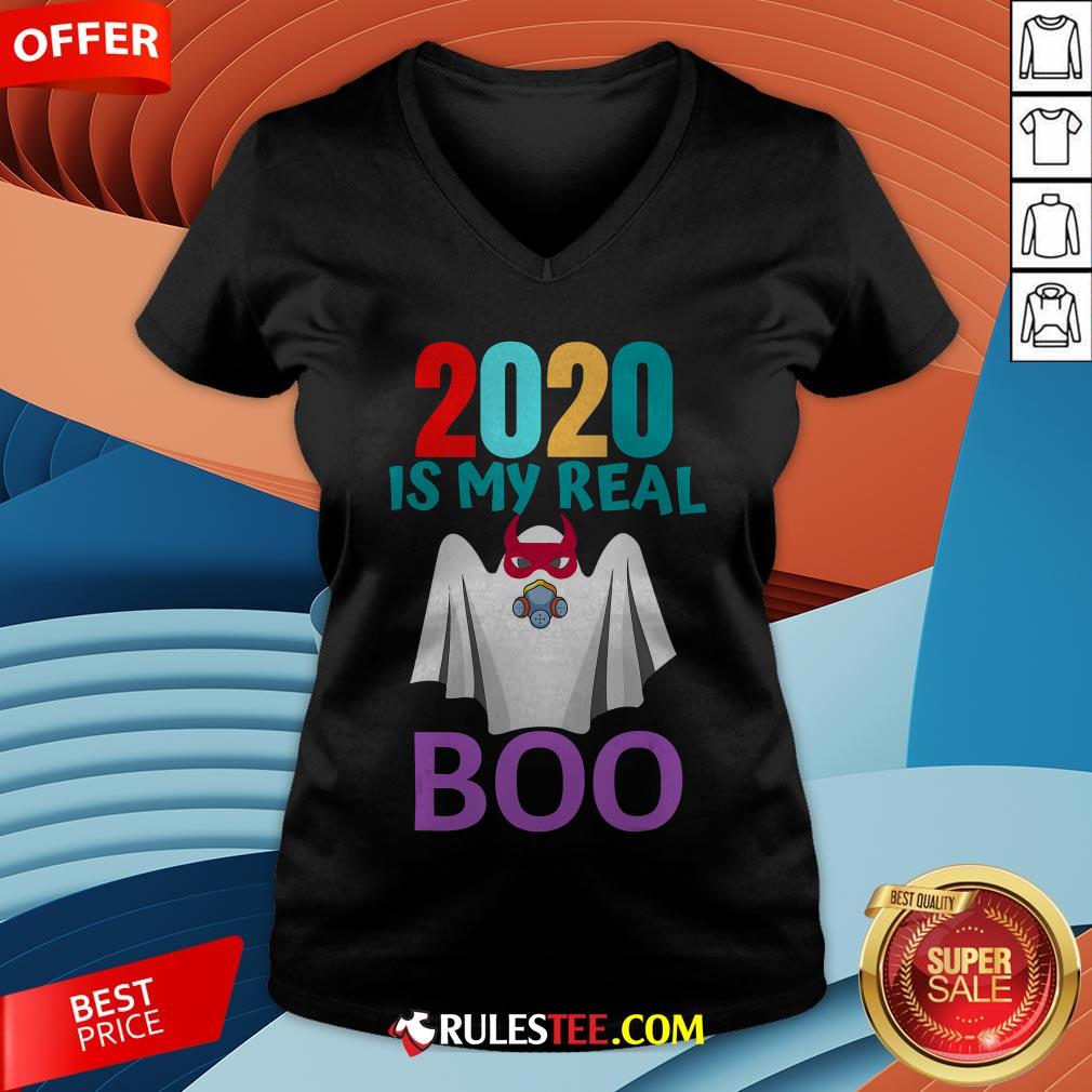 Colorful 2020 Is My Real Boo Ghost Halloween Shirt - Image 4