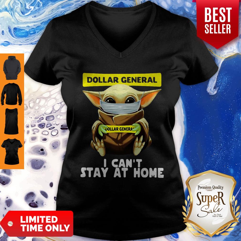 Top Star Wars Baby Yoda Face Mask Hug Dollar General I Can’t Stay At Home Shirt - Image 3