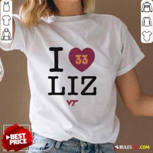 Alternative view of I Love Liz Kitley Virginia Tech 33 T-shirt
