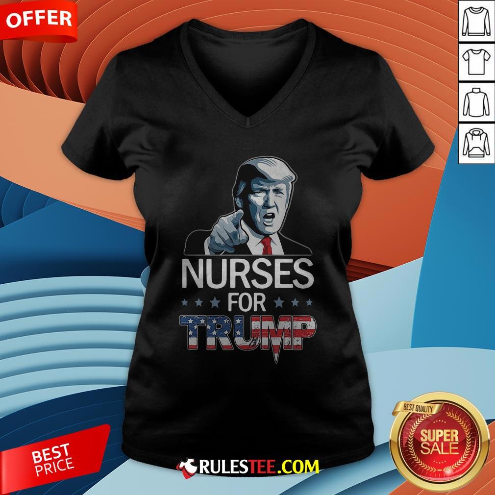 Funny Nurse For Trump American Flag Shirt - Image 4