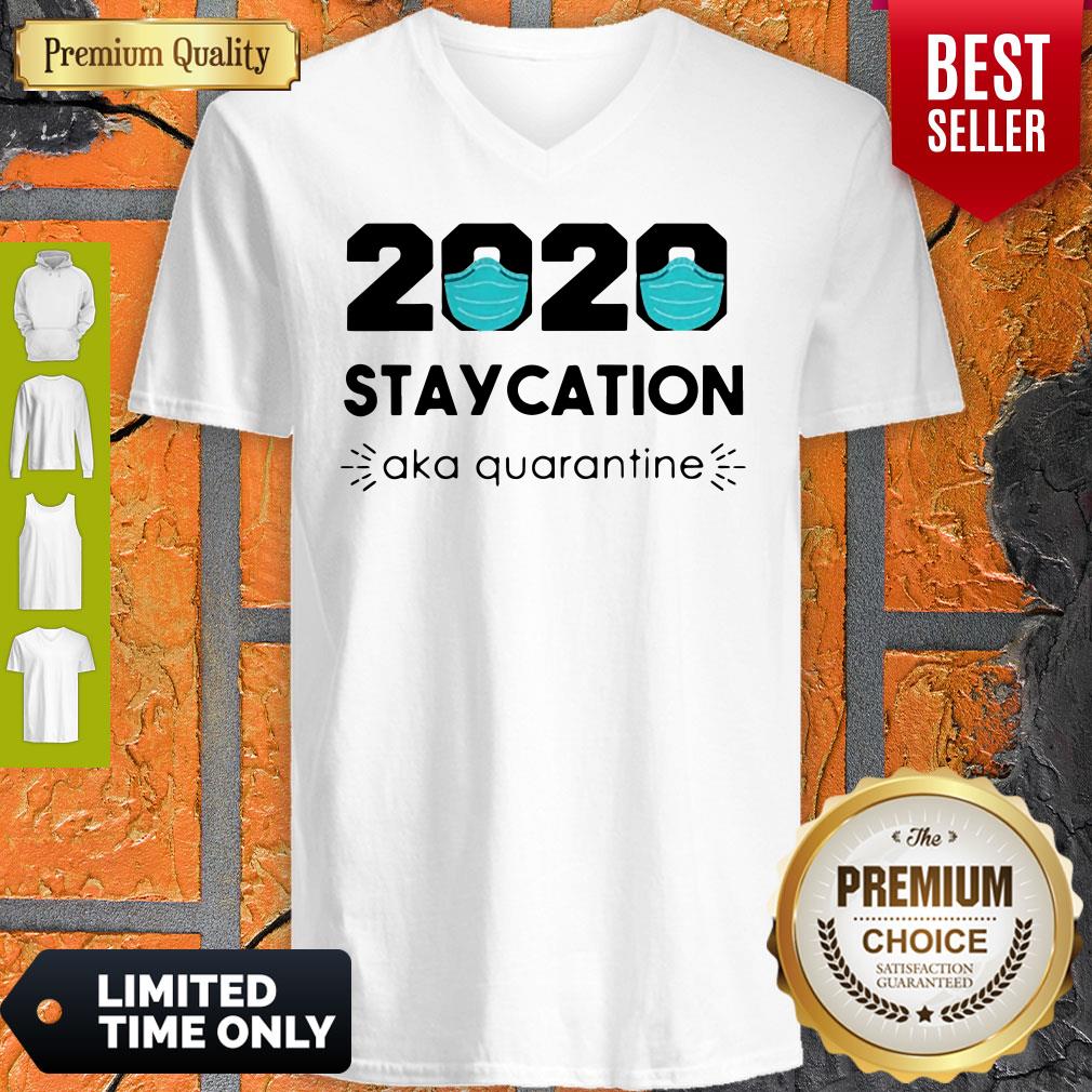 2020 Staycation AKA Quarantine Social Distancing Quarantine Introvert Shirt - Image 4
