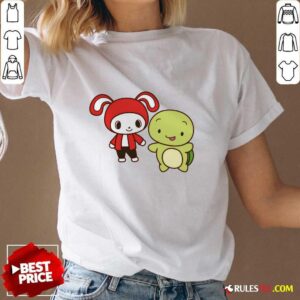 Alternative view of JJ And Mikey Maizen Minecraft Rabbit Turtle T-shirt