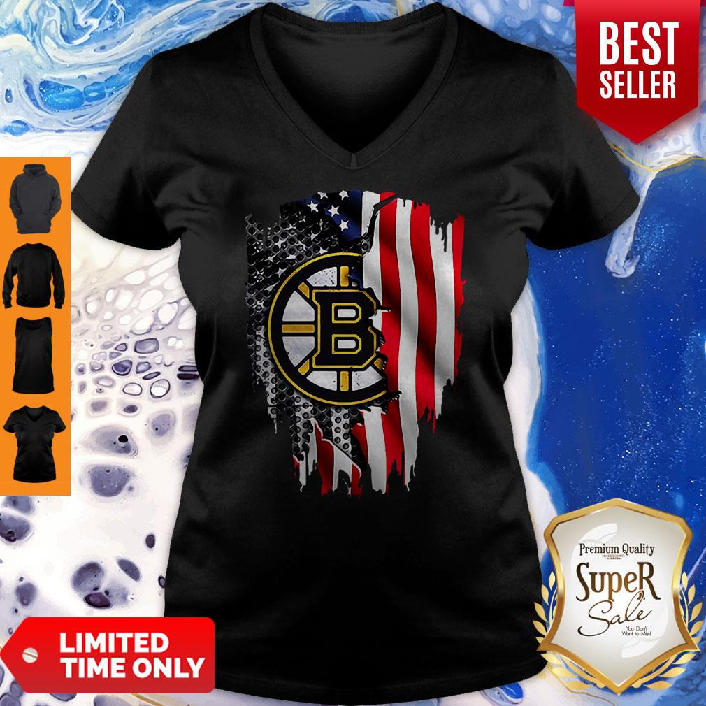 Boston Bruins American Flag 4th Of July Independence Day Shirt - Image 3