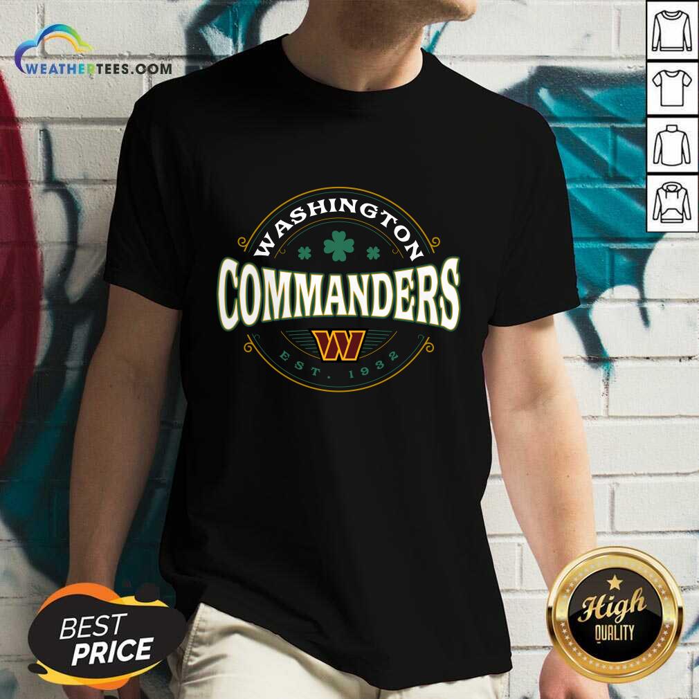 Washington Commanders St. Patrick's Day Lucky Black T-Shirt - Image 2