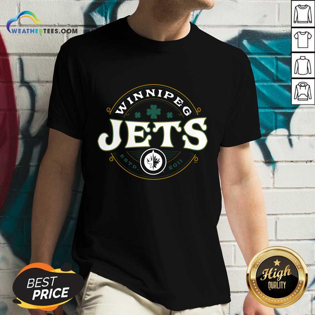 Winnipeg Jets Black St. Patrick's Day Lucky T-shirt - Image 2