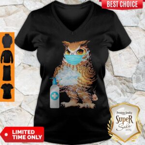 Alternative view of Premium Owl Mask Washing Hands Coronavirus Shirt