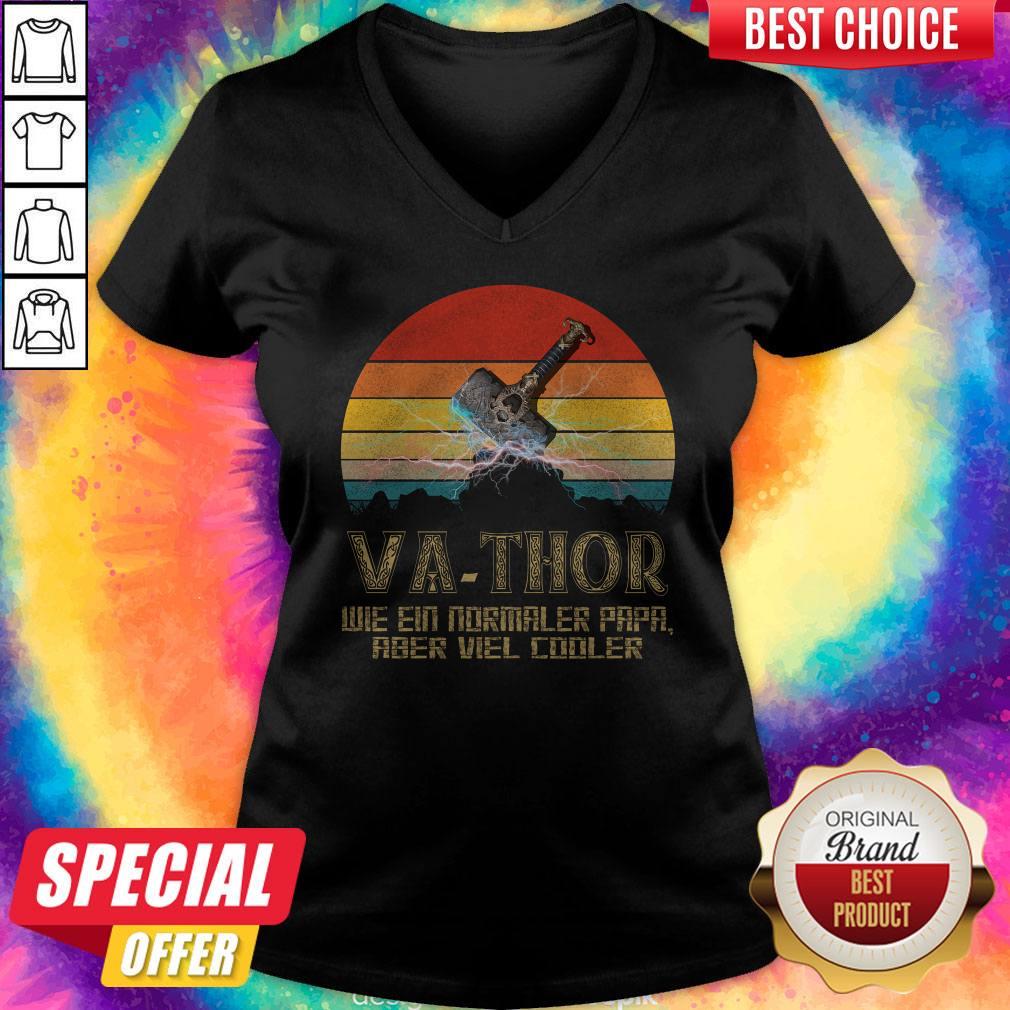 Va-Thor Wie Ein Normaler Papa Aber Viel Cooler Vintage Shirt - Image 2
