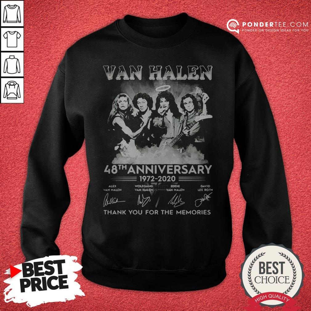 Van Halen 48th Anniversary 1972-2020 Thank You For The Memories Shirt - Image 4