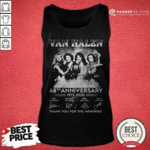 Alternative view of Van Halen 48th Anniversary 1972-2020 Thank You For The Memories Shirt