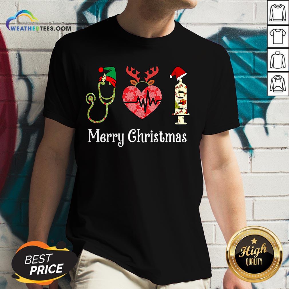 Vibe Funny Nurse Merry Christmas Shirt - Image 2