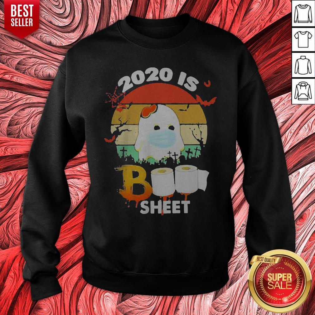 Vintage 2020 Is Boo Sheet Face Mask Toilet Paper Halloween Shirt - Image 2
