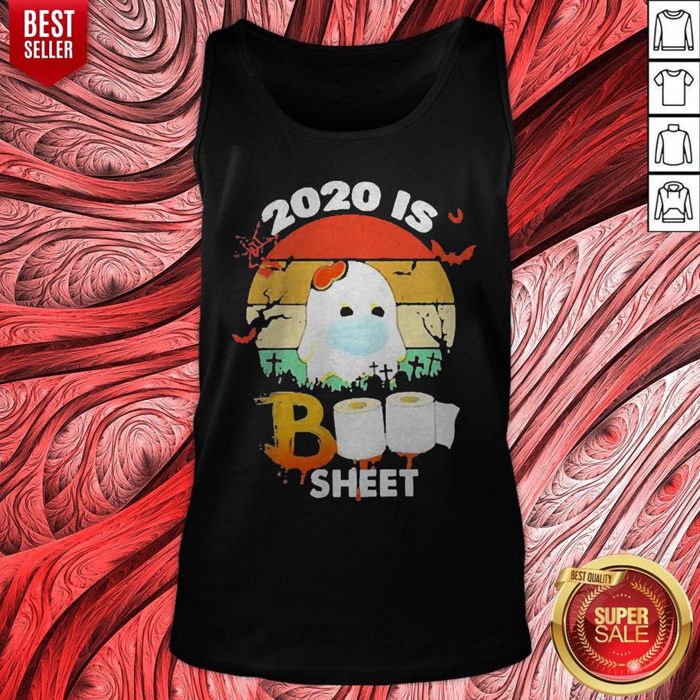 Vintage 2020 Is Boo Sheet Face Mask Toilet Paper Halloween Shirt - Image 5