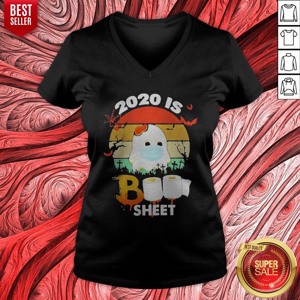 Vintage 2020 Is Boo Sheet Face Mask Toilet Paper Halloween Shirt - Image 4