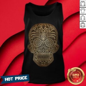 Alternative view of Vintage Aged And Scratched Sugar Skull Day Of The Dead Shirt