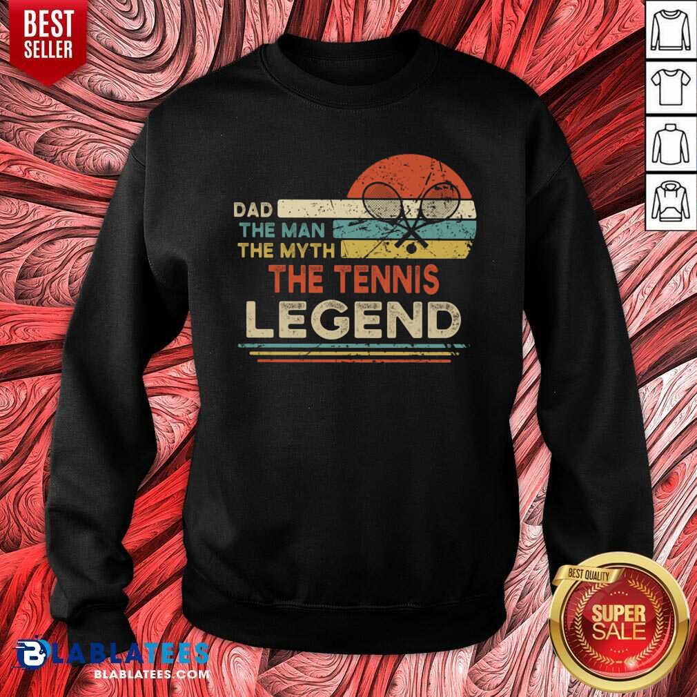 Vintage Tennis Player Dad The Man The Myth The Tennis Legend Shirt - Image 5