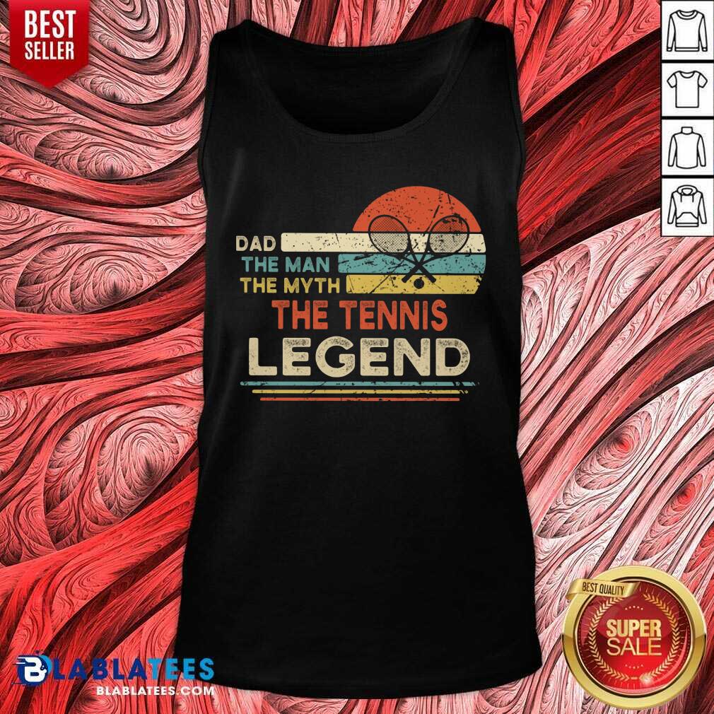 Vintage Tennis Player Dad The Man The Myth The Tennis Legend Shirt - Image 4