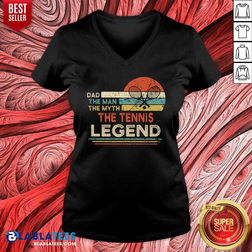 Vintage Tennis Player Dad The Man The Myth The Tennis Legend Shirt - Image 3