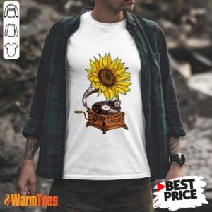 Vintage Turntable With Sunflower Shirt