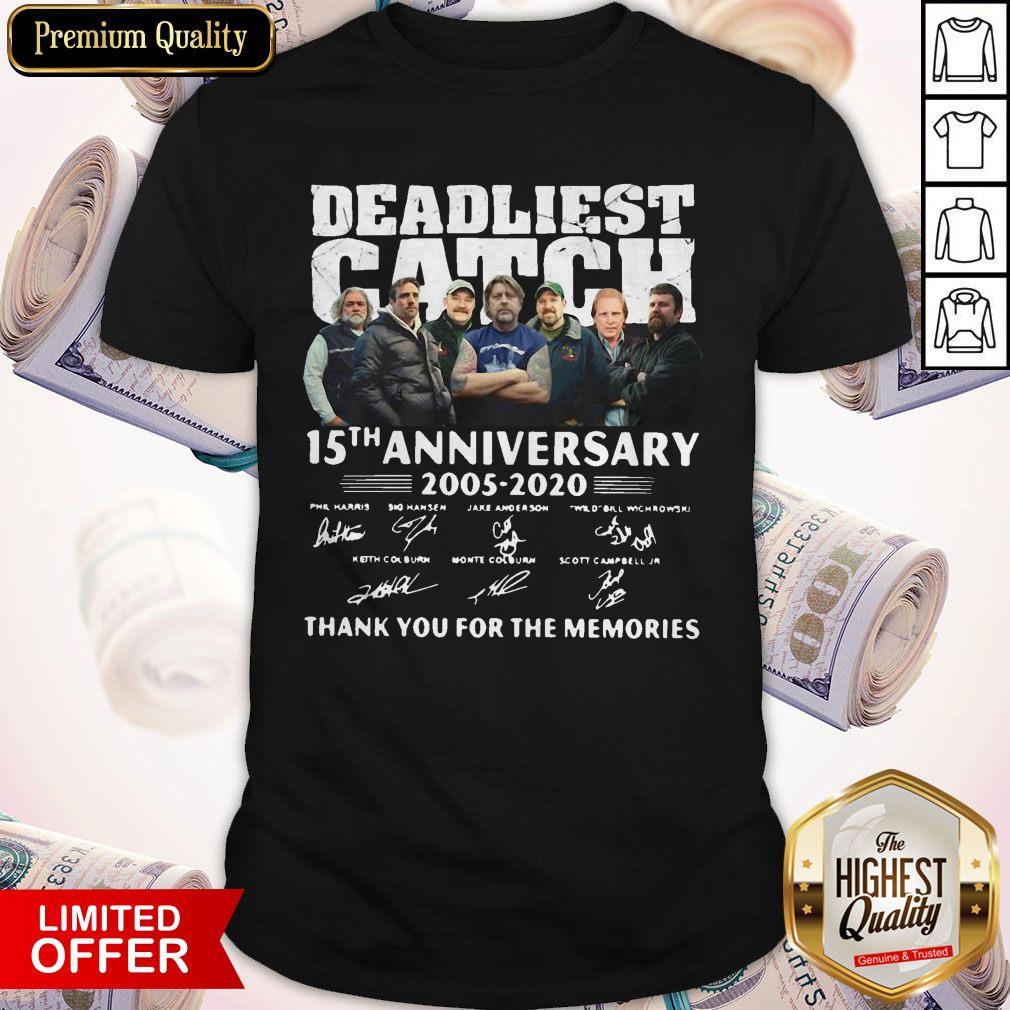 Vip Deadliest Catch 15th Anniversary Thank You For The Memories Signatures Shirt