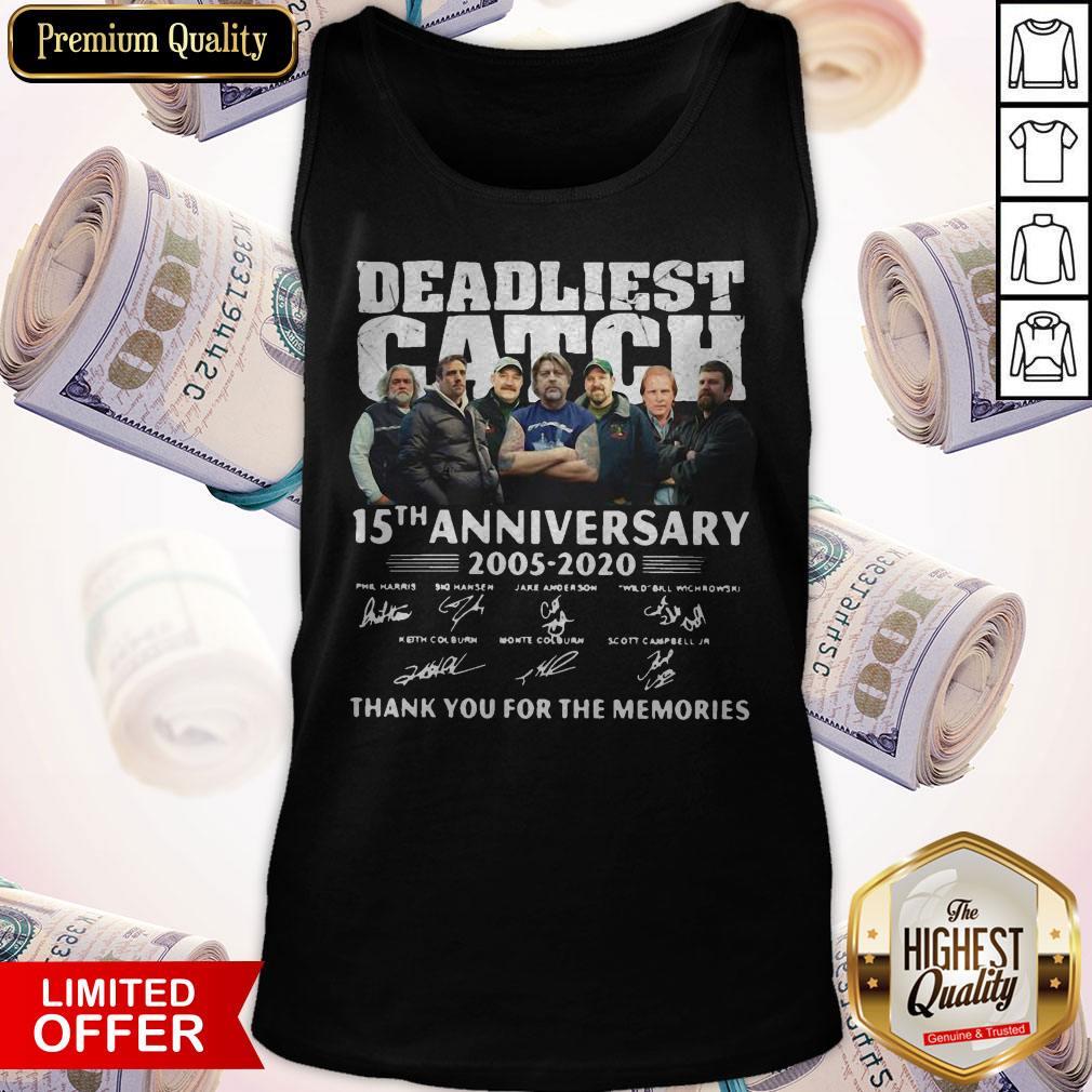Vip Deadliest Catch 15th Anniversary Thank You For The Memories Signatures Shirt - Image 3