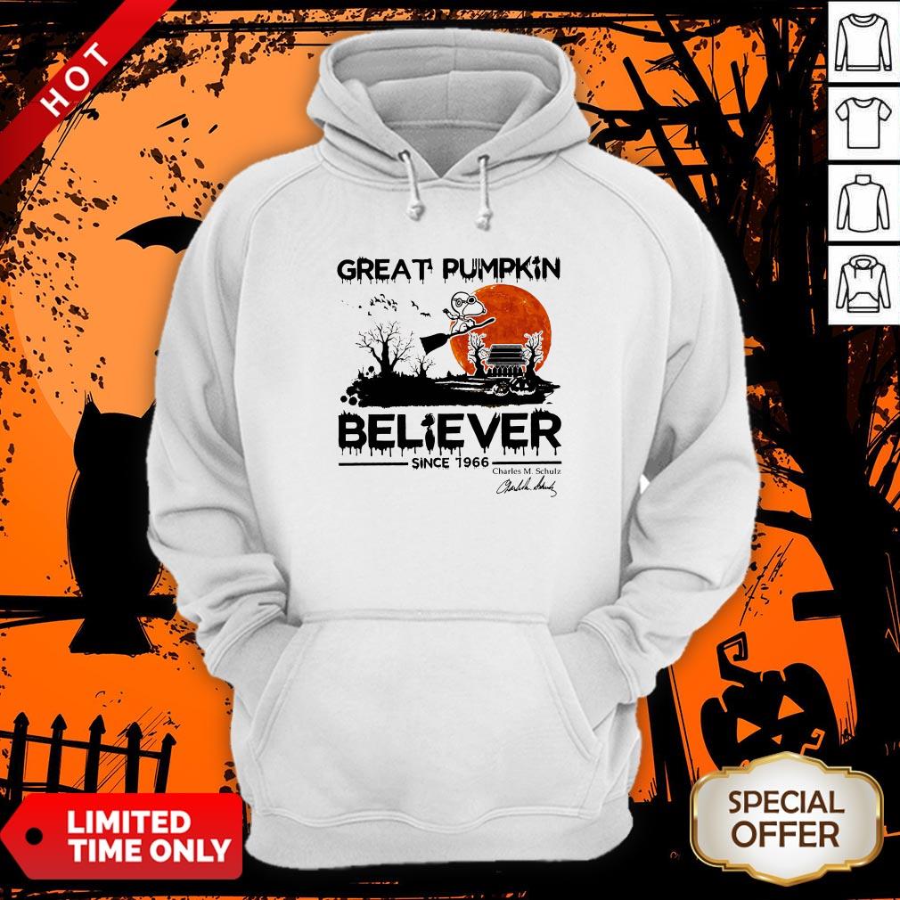 Vip Halloween Great Pumpkin Believer Since 1966 Charles M Schulz Signature Shirt - Image 5